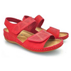 Dámske kožené elegantné sandále červené s anatomickou stielkou