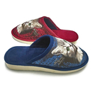 Pohodlné papuče mačka modro červené