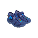 Detské textilné sandálky sivo-modré