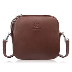 Hnedá malá dámska kožená crossbody kabelka Paolo Peruzzi AY-24-BR