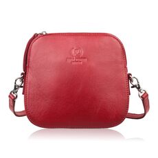 Červená dámska malá kožená crossbody kabelka Paolo Peruzzi AY-24-RD