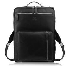 Čierny pánsky kožený batoh na notebook 15.6" Paolo Peruzzi AY-31-BL