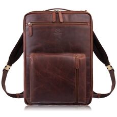 Koňakový pánsky kožený batoh na notebook 15.6" 2v1 Paolo Peruzzi AY-31-CG