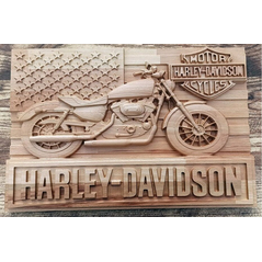 Drevorezba Harley davidson