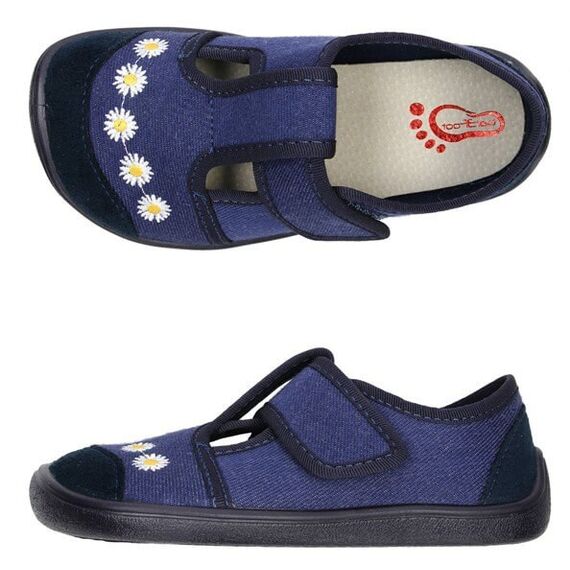 BAREFOOT Detské papuče modré kvietky