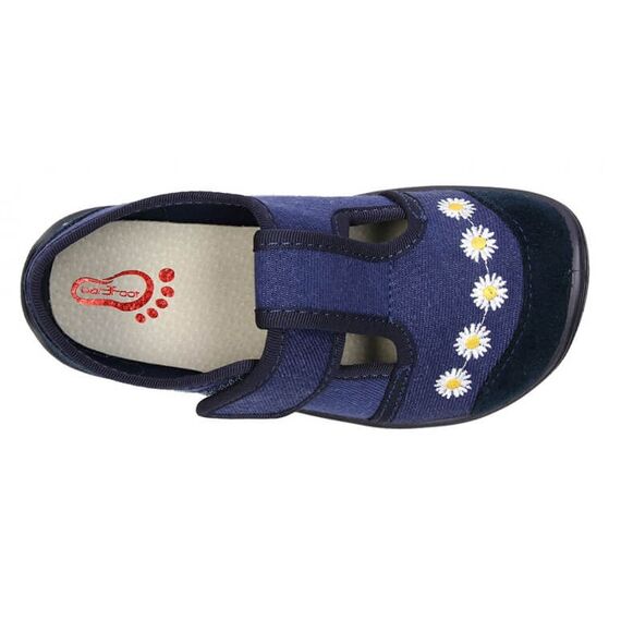 BAREFOOT Detské papuče modré kvietky