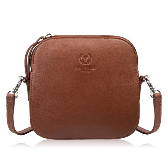 Koňaková malá dámska kožená crossbody kabelka Paolo Peruzzi AY-24-CG