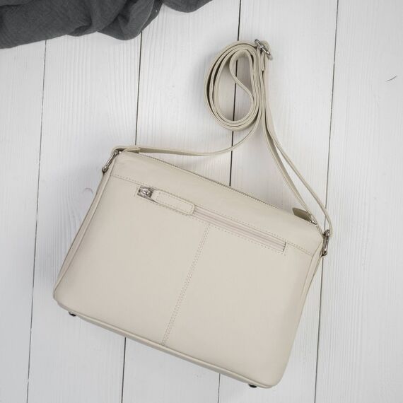 Béžová dámska kožená crossbody kabelka do mesta Paolo Peruzzi AY-22-BG