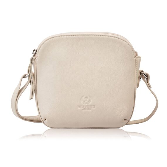 Malá béžová dámska kožená crossbody kabelka Paolo Peruzzi AY-25-BG