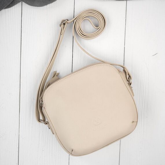 Malá béžová dámska kožená crossbody kabelka Paolo Peruzzi AY-25-BG