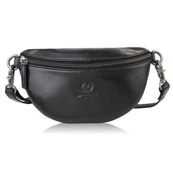 Dámska čierna kožená ľadvinka Paolo Peruzzi SL-05-BL crossbody