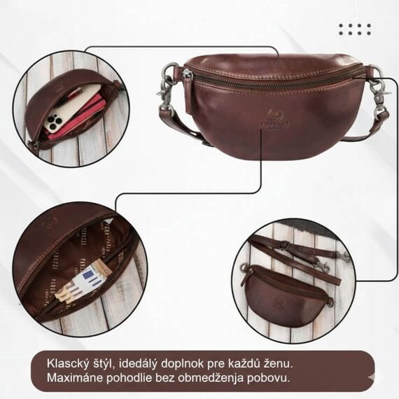 Dámska čierna kožená ľadvinka Paolo Peruzzi SL-05-BL crossbody