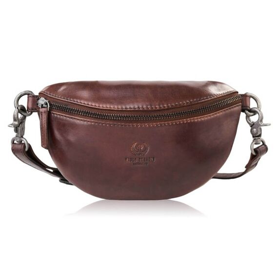 Dámska hnedá kožená ľadvinka Paolo Peruzzi SL-05-BR crossbody