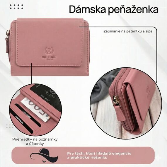 Vnútro dámskej peňaženky s organizérom na 16 kariet a RFID ochranou