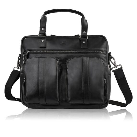 Pánska čierna kožená taška na notebook vintage Paolo Peruzzi SL-01-BL