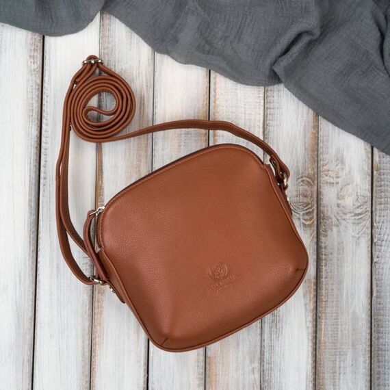 Koňaková dámska malá kožená crossbody kabelka Paolo Peruzzi AY-25-CG