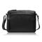 Čierna dámska kožená crossbody kabelka do mesta Paolo Peruzzi so strieborným kovaním
