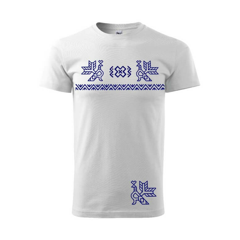 Pánske športové tričko vzor Čičmany modrí