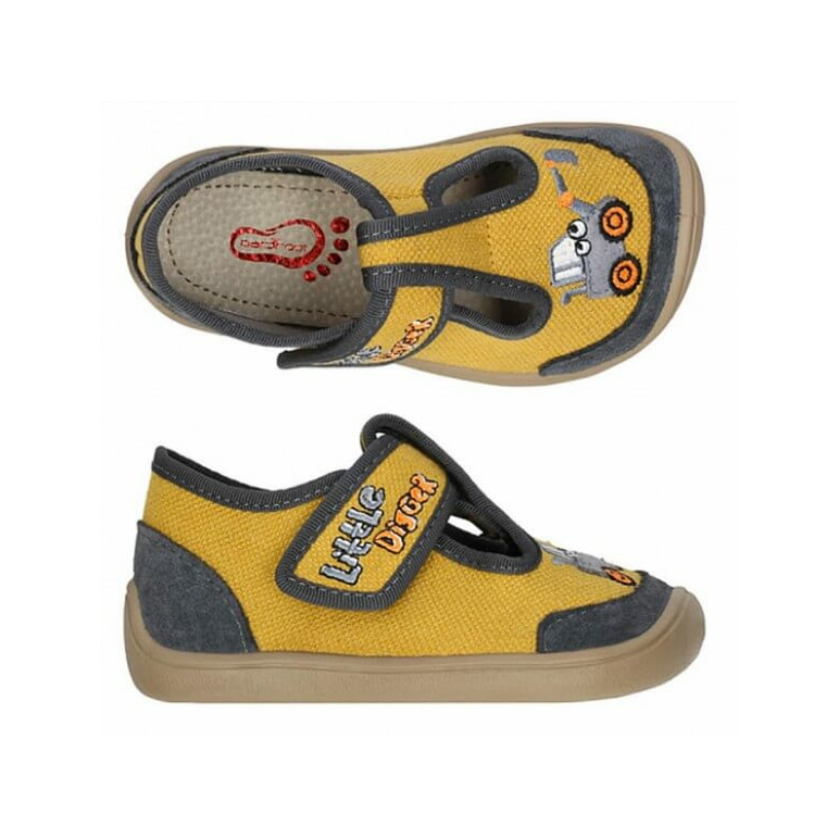 BAREFOOT Detské papuče žlté