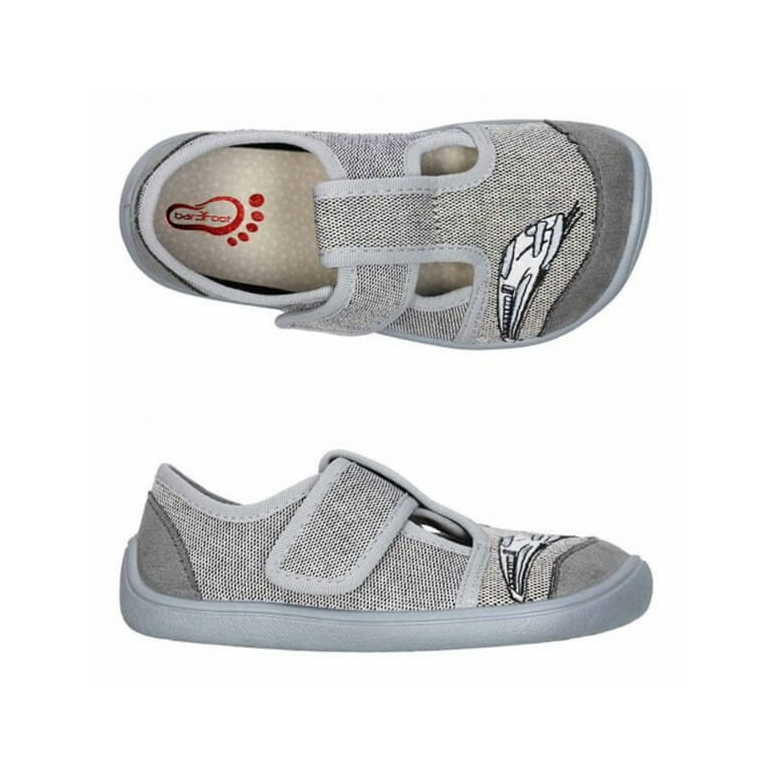 BAREFOOT Detské papuče sivé